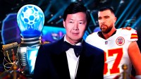 High Voltage from The Mask Singer, Ken Jeong, and Kansas City Chiefs tight end Travis Kelce.
