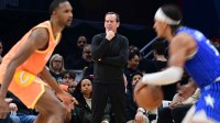 Cleveland Cavaliers head coach Kenny Atkinson watches from the bench during the second half against the Orlando Magic at Rocket Arena.