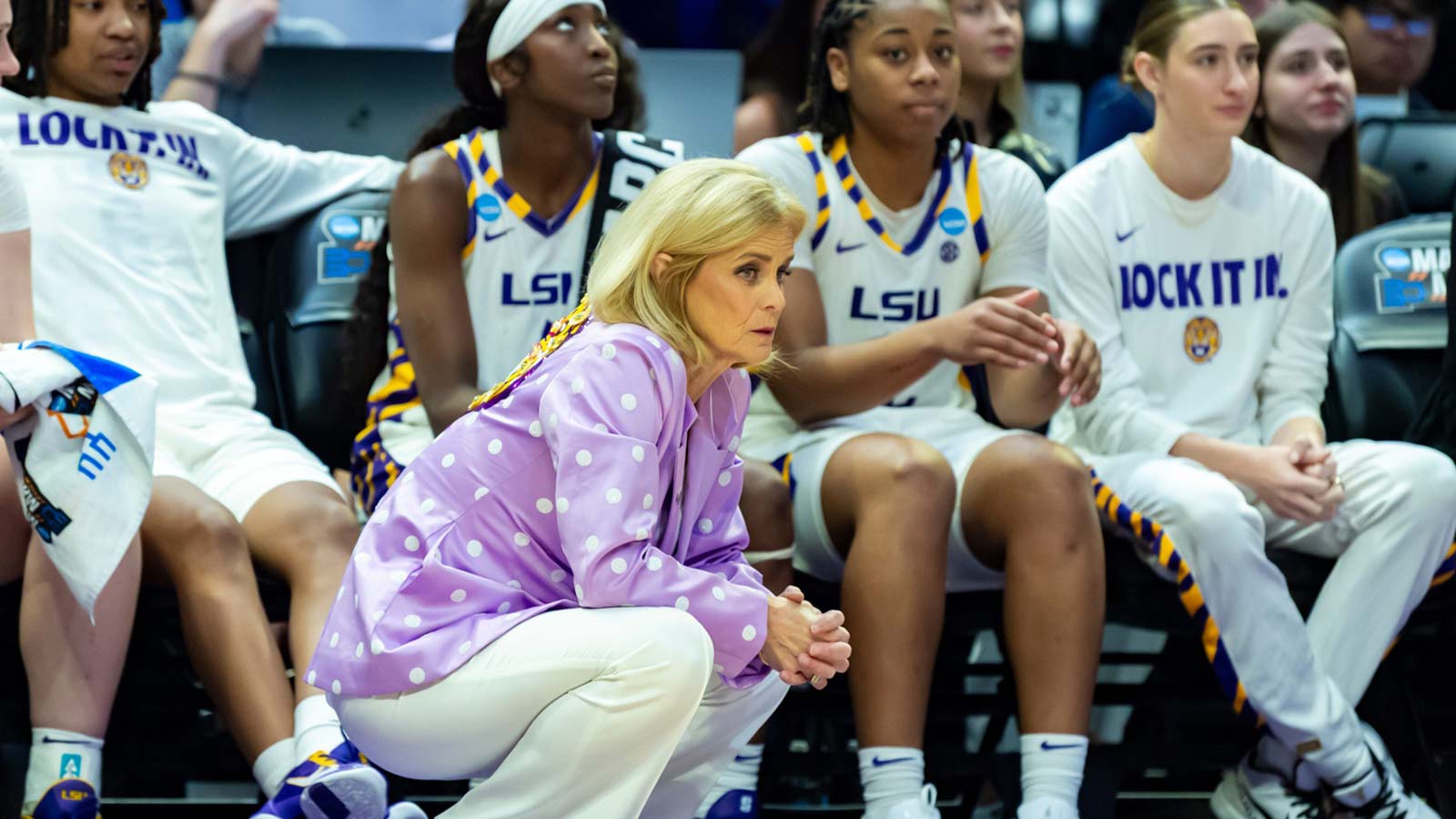 Tigers Head Coach Kim Mulkey, #2 ranked LSU Tigers Women’s Basketball take on #15 Jacksonville Dolphins in the 2026 NCAA Div I Women’s Basketball Championship at the Pete Maravich Assembly Center in Baton Rouge, LA. Friday, March 20, 2026.
