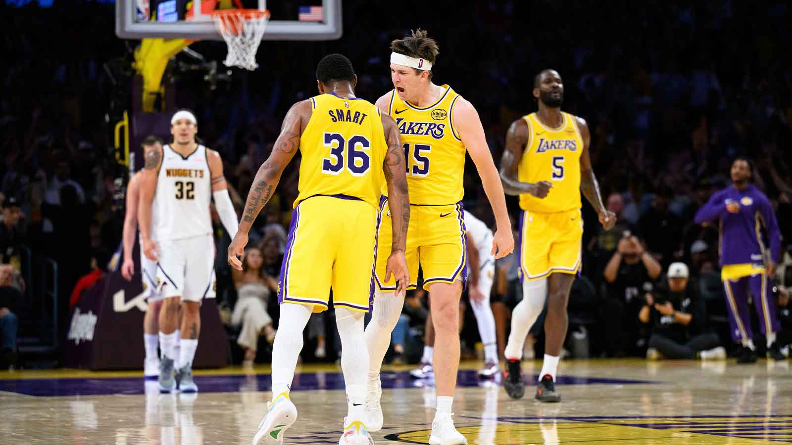 Lakers’ Marcus Smart gives props to Austin Reaves for game-saving play vs. Nuggets