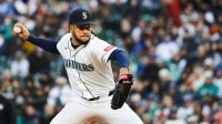 Seattle Mariners pitcher Luis Castillo (58) throws against the New York Yankees during the first inning at T-Mobile Park.