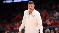 Vanderbilt Commodores head coach Mark Byington stands on the sidelines during the first half against the McNeese Cowboys during a first round game of the men's 2026 NCAA Tournament at Paycom Center.