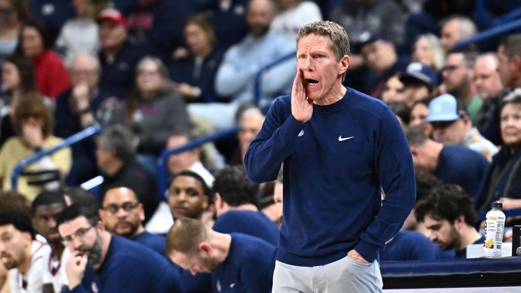 Gonzaga Bulldogs head coach Mark Few looks on against the Pacific Tigers in the first half at McCarthey Athletic Center.