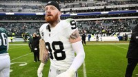 Las Vegas Raiders defensive end Maxx Crosby (98) on the field after loss to the Philadelphia Eagles at Lincoln Financial Field.