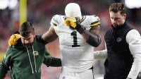 Green Bay Packers edge rusher Micah Parsons after suffering a torn ACL injury against the Denver Broncos.