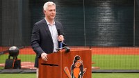 Orioles President of Baseball Operations Mike Elias welcomes the media and VIPs to the new facility. The Baltimore Orioles unveiled their new Player Development Complex to the media on Monday, Feb. 9, 2026. The 47,700 square-foot facility includes indoor batting cages and infield, a biomechanics lab, new outdoor covered batting cages and more fan access areas.
