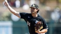 Chicago White Sox pitcher Mike Vasil against the Los Angeles Dodgers during a spring training game at Camelback Ranch-Glendale.