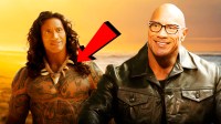 Maui from the live-action Moana movie and Dwayne Johnson with beach background.