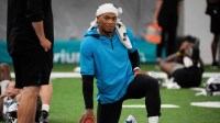 Carolina Panthers receiver D.J. Moore (2) during warm ups at Bank of America Stadium.