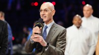 NBA commissioner Adam Silver speaks to media after the 75th NBA All Star Game at Intuit Dome.