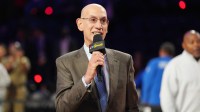 NBA commissioner Adam Silver speaks to media after the 75th NBA All Star Game at Intuit Dome.