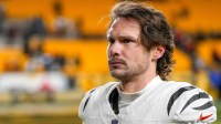 Cincinnati Bengals place kicker Cade York (3) walks for the locker room after the fourth quarter of the NFL Week 18 game between the Pittsburgh Steelers and the Cincinnati Bengals at Acrisure Stadium in Pittsburgh. The Bengals won 19-17 to finish the regular season at 9-8.