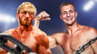 WWE star Logan Paul and former NFL tight end Rob Gronkowski, who wants to fight the boxer and influencer.