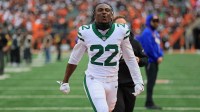 New York Jets safety Tony Adams (22) celebrates after winning the game against the Cincinnati Bengals at Paycor Stadium.
