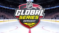 NHL Global Series 2026 logo, hockey rink in background