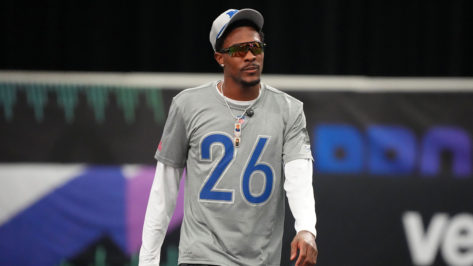 Chicago Bears cornerback Nahshon Wright (26) during NFC practice at the Flag Fieldhouse Moscone Center South Building. 