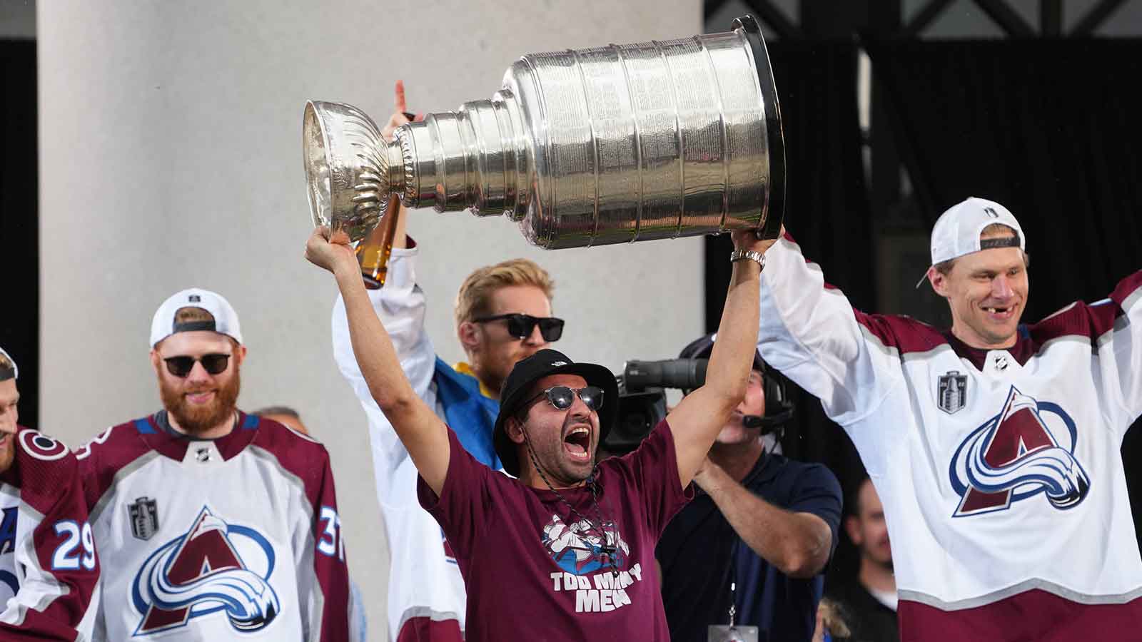 Colorado Avalanche center Nazem Kadri (91) during the Stanley Cup Championship Celebration.