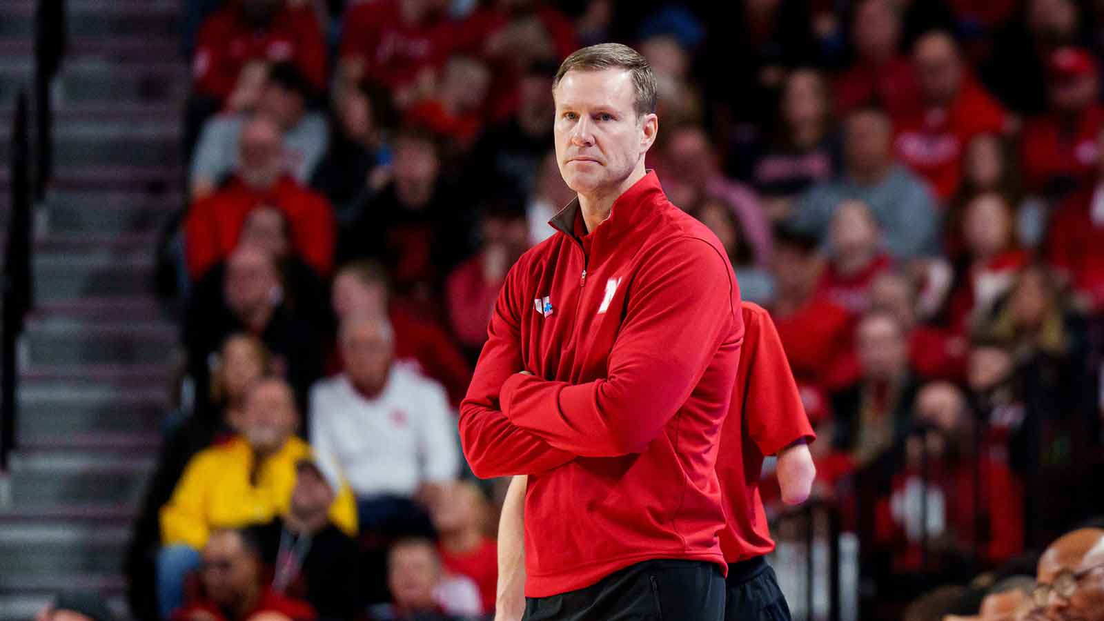 Nebraska Cornhuskers head coach Fred Hoiberg watches during the second half of his Big Ten game against the Penn State Nittany Lions at Pinnacle Bank Arena.