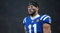 Indianapolis Colts wide receiver Michael Pittman Jr. (11) against the Atlanta Falcons during the NFL Berlin Game at Olympic Stadium.