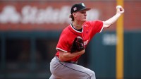 American League pitcher Noah Schultz (22) of the Chicago White Sox stand on the mound during the sixth inning against National League at Truist Park.