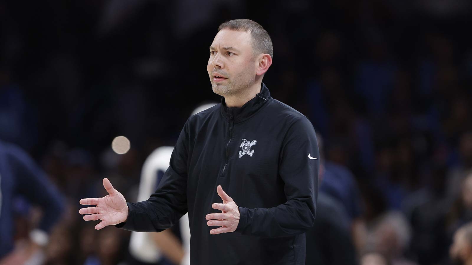 Nuggets Head Coach David Adelman watches his team play against the Oklahoma City Thunder during the third quarter at Paycom Center