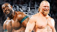 WWE stars and WrestleMania 42 opponents Oba Femi and Brock Lesnar.