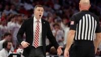 Ohio State Buckeyes head coach Jake Diebler reacts to a call during the first half against the Purdue Boilermakers at Value City Arena.