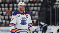 Edmonton Oilers center Connor McDavid (97) warms up before a game against the Utah Mammoth at Delta Center