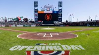 Oracle Park is ready for the Opening Day game between the Seattle Mariners and the San Francisco Giants at Oracle Park.