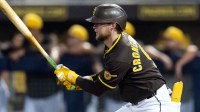 San Diego Padres second baseman Jake Cronenworth against the Chicago White Sox during a spring training game at Peoria Sports Complex.