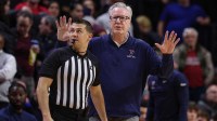 Penn Quakers head coach Fran McCaffery reacts during the second half against the Rutgers Scarlet Knights at Jersey Mike's Arena