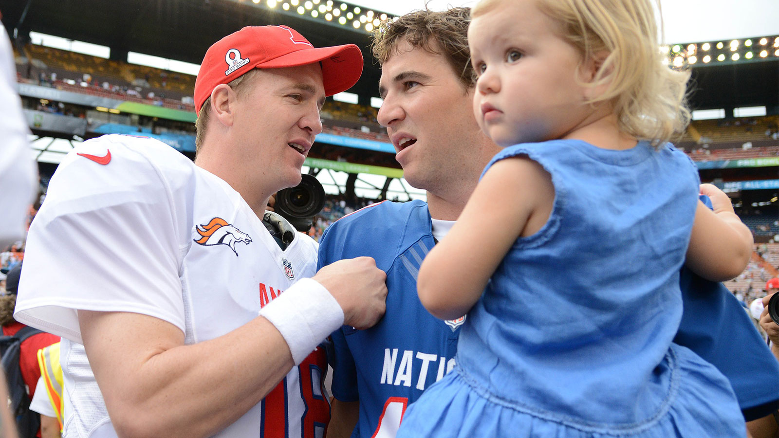 Peyton Manning’s 50th birthday has taken Eli Manning’s breath away