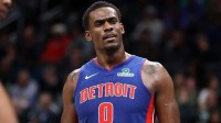 Pistons center Jalen Duren (0) looks on