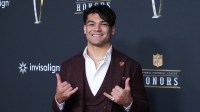 Puka Nacua on the NFL Honors Red Carpet before Super Bowl LX at Palace of Fine Arts.