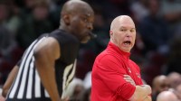 St. Mary's Gaels head coach Randy Bennett works the sideline during the first half of an NCAA Tournament Second Round game at Rocket Arena on Sunday, March 23, 2025, in Cleveland, Ohio