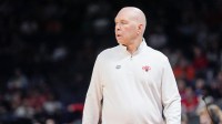 Saint Mary's head coach Randy Bennett walks in front of the bench in the first half during a first round men’s basketball game of the NCAA Tournament between St. Mary's and Texas A&M, at Paycom in Oklahoma City on Thursday, March 19, 2026.