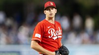 Cincinnati Reds pitcher Nick Lodolo against the Los Angeles Dodgers during a spring training game at Camelback Ranch-Glendale.