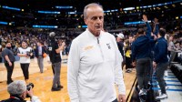 Tennessee coach Rick Barnes walks off the court after a NCAA Tournament Elite 8 game between Tennessee and Michigan at the United Center in Chicago on March 29, 2026.