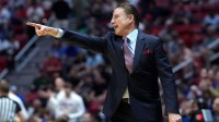 St. John's Red Storm head coach Rick Pitino reacts in the first half against the Northern Iowa Panthers during a first round game of the men's 2026 NCAA Tournament at Viejas Arena.