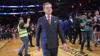 St. John's Red Storm head coach Rick Pitino following the men's Big East Conference Tournament Championship against the Connecticut Huskies at Madison Square Garden.