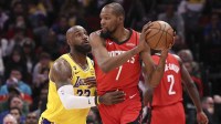 Rockets forward Kevin Durant is defended by LeBron James