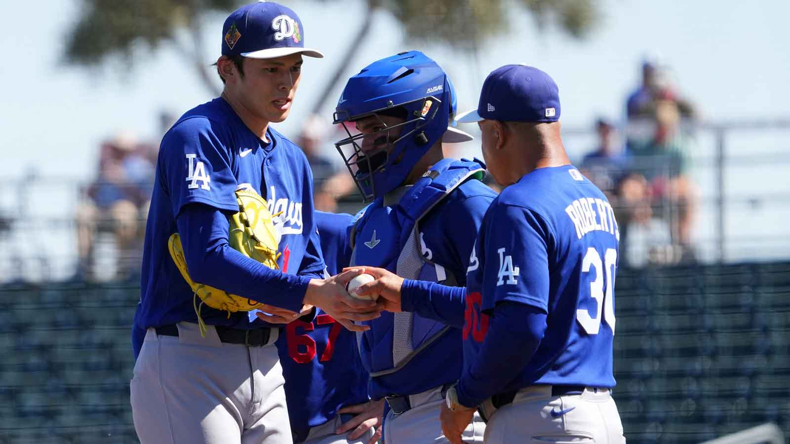 Roki Sasaki pulled from Dodgers-Angels spring training game after just 30 pitches