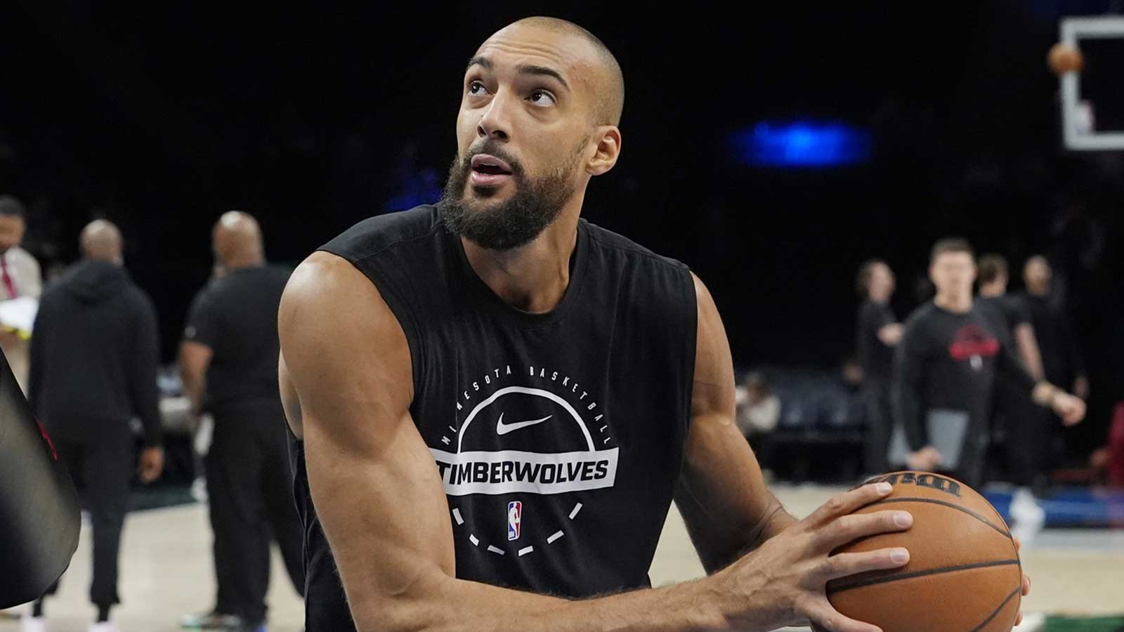 Minnesota Timberwolves center Rudy Gobert (27) prepares to play the Houston Rockets before the game at Target Center. 