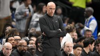 Sacramento Kings head coach Doug Christie looks on during the second quarter against the Dallas Mavericks at the American Airlines Center.