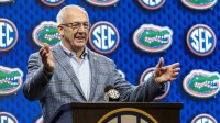 SEC commissioner Greg Sankey introduces Florida Gators head coach Todd Golden during SEC Media Days at Grand Bohemian Hotel.