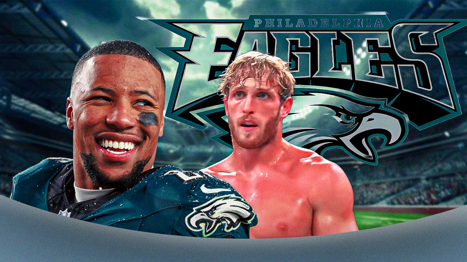 Eagles star Saquon Barkley absolutely juked Logan Paul out of his shoes before Fanatics Flag Football Classic