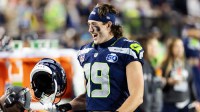 Seattle Seahawks wide receiver Jake Bobo (19) against the New England Patriots during Super Bowl LX at Levi's Stadium.