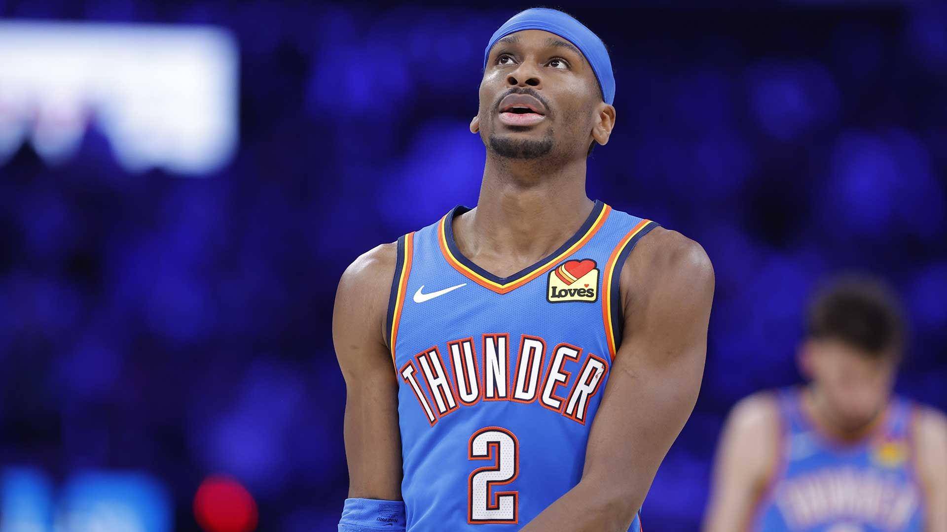 Thunder guard Shai Gilgeous-Alexander walks down the court after a play against the Boston Celtics during the fourth quarter at Paycom Center