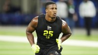 Ohio State linebacker Sonny Styles (LB25) during the NFL Scouting Combine at Lucas Oil Stadium.
