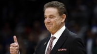 St. John's Red Storm head coach Rick Pitino reacts in the first half during a Sweet Sixteen game of the East Regional of the men's 2026 NCAA Tournament at Capital One Arena.